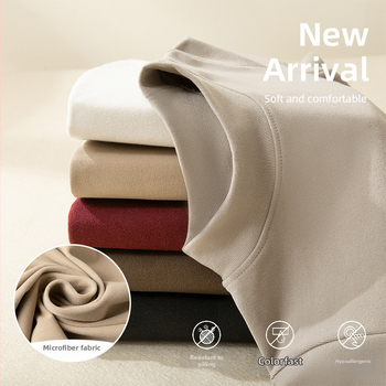 Pamatinio sluoksnio marškiniai su puse kaklo, pūkuotas flisas šilumai, universalus, tankus audinys 251–300 g/m², ilgos rankovės