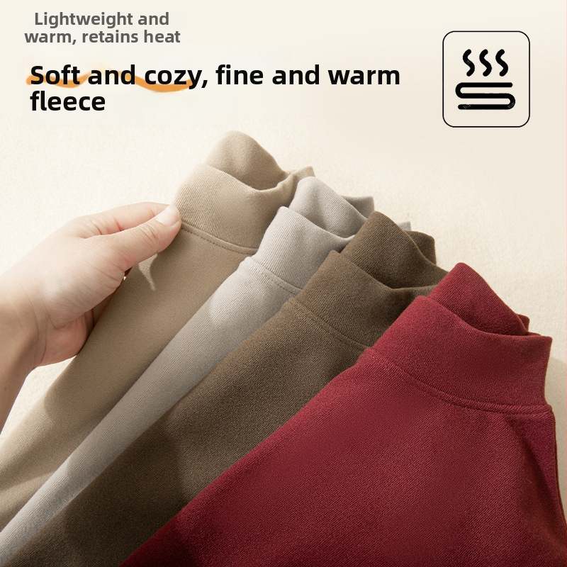 Pamata slāņa krekli ar pusapakšu kaklu, pūkains flīss siltumam, universāls, bieza auduma 251–300 g/m², garie piedurkņi