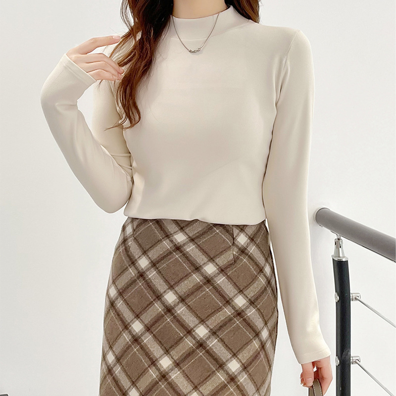 Pamatinio sluoksnio marškiniai su puse kaklo, pūkuotas flisas šilumai, universalus, tankus audinys 251–300 g/m², ilgos rankovės