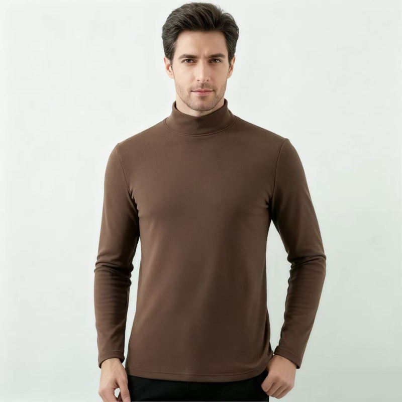 Pamatinio sluoksnio marškiniai su puse kaklo, pūkuotas flisas šilumai, universalus, tankus audinys 251–300 g/m², ilgos rankovės