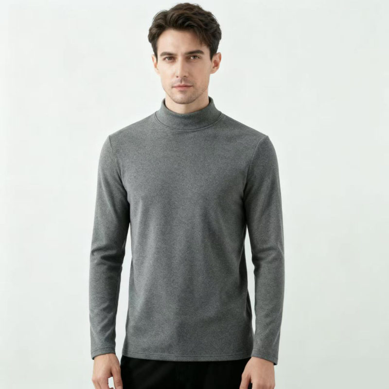 Pamatinio sluoksnio marškiniai su puse kaklo, pūkuotas flisas šilumai, universalus, tankus audinys 251–300 g/m², ilgos rankovės