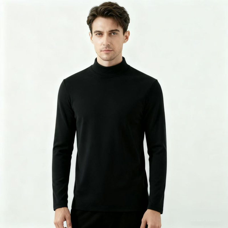 Pamatinio sluoksnio marškiniai su puse kaklo, pūkuotas flisas šilumai, universalus, tankus audinys 251–300 g/m², ilgos rankovės