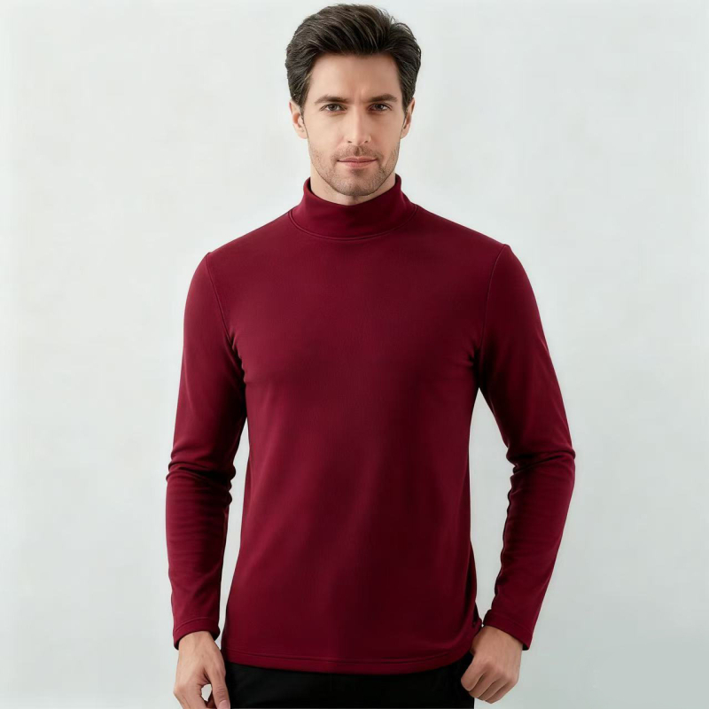 Pamatinio sluoksnio marškiniai su puse kaklo, pūkuotas flisas šilumai, universalus, tankus audinys 251–300 g/m², ilgos rankovės