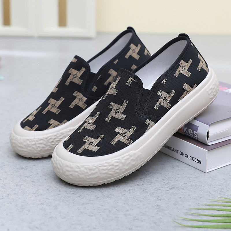 Női vászoncipő – slip-on, alacsony felső rész, lélegző, PU talp