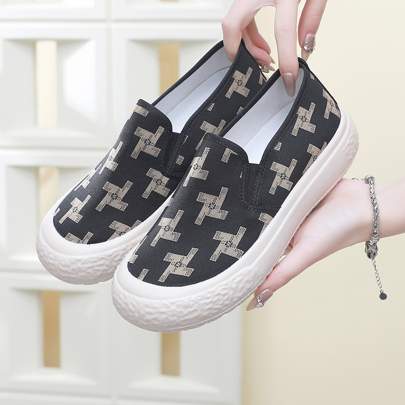 Női vászoncipő – slip-on, alacsony felső rész, lélegző, PU talp
