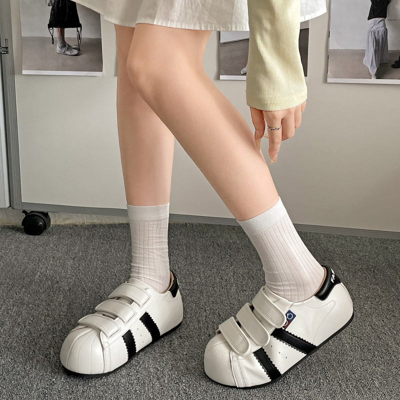 Pantofi sport dama din pânză cu Velcro – talpă din cauciuc, talpă joasă, branț PU, vară 2025