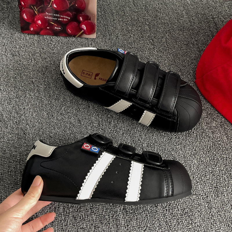 Pantofi sport dama din pânză cu Velcro – talpă din cauciuc, talpă joasă, branț PU, vară 2025