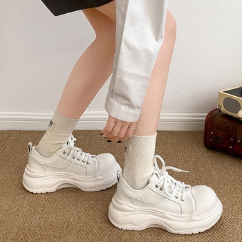 Adidași din pânză, vârf rotund, talpă groasă, gleznă joasă, branț PU respirabil