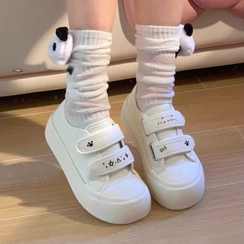 Pantofi sport pentru femei cu Velcro, talpă groasă 3-5 cm, PU partea superioară, talpă din cauciuc, vârf rotund