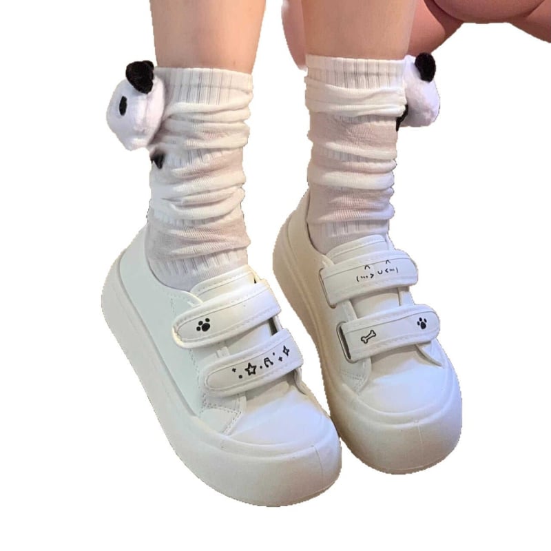 Pantofi sport pentru femei cu Velcro, talpă groasă 3-5 cm, PU partea superioară, talpă din cauciuc, vârf rotund