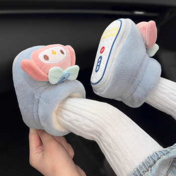 Детски зимни обувки за прохождане: велурена горна част, гумена подметка, дебели, противохлъзгащи и топли, с дизайн на карикатурен персонаж, за 6–12 месеца