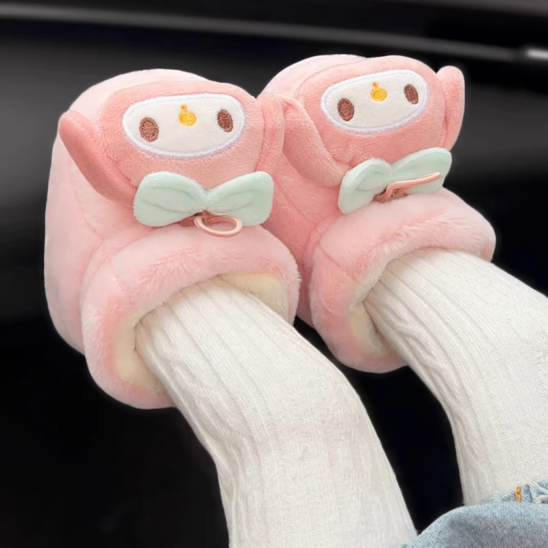 Детски зимни обувки за прохождане: велурена горна част, гумена подметка, дебели, противохлъзгащи и топли, с дизайн на карикатурен персонаж, за 6–12 месеца