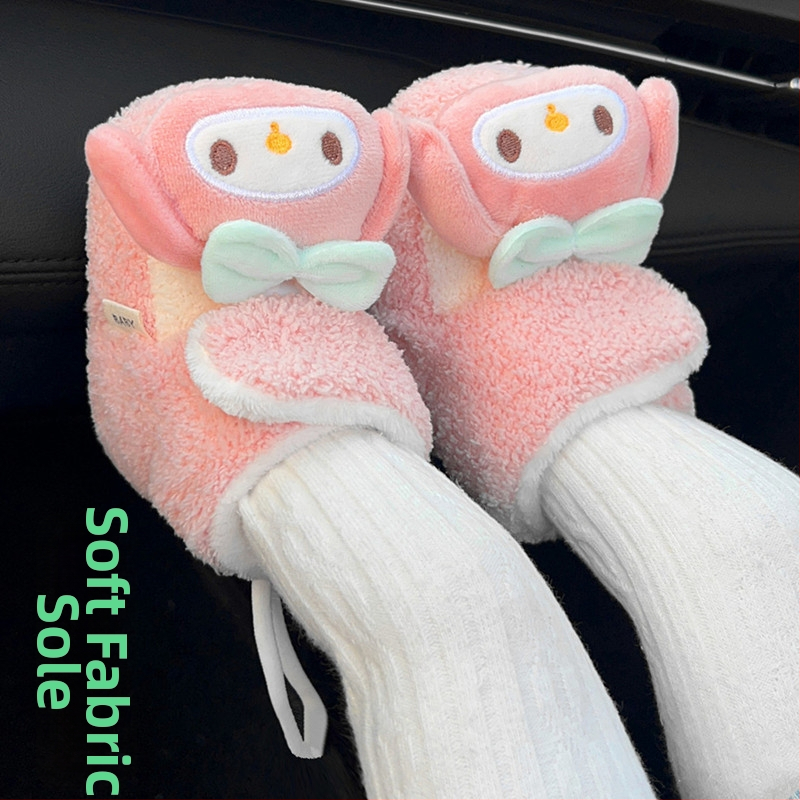 Kūdikių žieminiai bateliai su veliūro viršutine dalimi, guma padas, storas, atsparus slydim, šildo, animacinių filmų raštas, 6–12 mėnesių