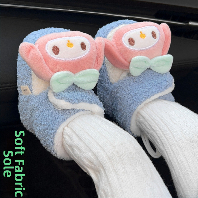 Kūdikių žieminiai bateliai su veliūro viršutine dalimi, guma padas, storas, atsparus slydim, šildo, animacinių filmų raštas, 6–12 mėnesių