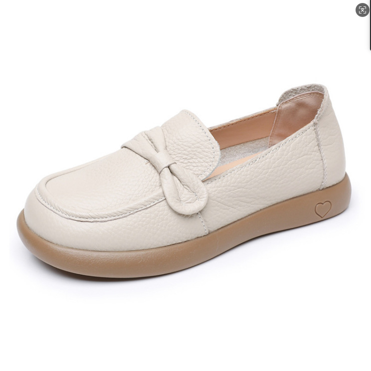 Női PU bőrf Slip-On cipő, kerek orrú, lélegző és kopásálló, alacsony lapos talp (1–3 cm)