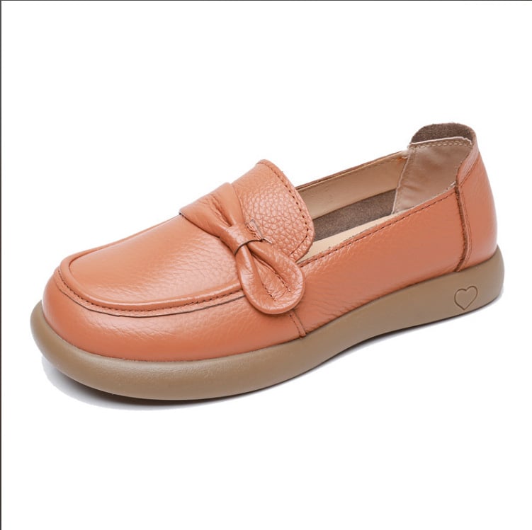 Női PU bőrf Slip-On cipő, kerek orrú, lélegző és kopásálló, alacsony lapos talp (1–3 cm)