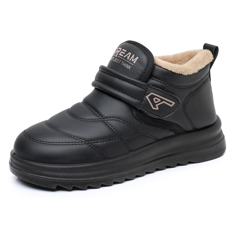 Ženske zimske čizme za snijeg s PU gornjim dijelom, toplom fleece podstavom, Velcro zatvarač, protuklizna potplata