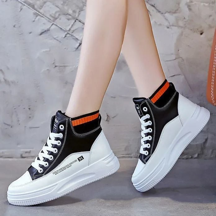 Adidași femei din piele PU, talie joasă, talpă din cauciuc, căptușeală din plasă, antiderapant