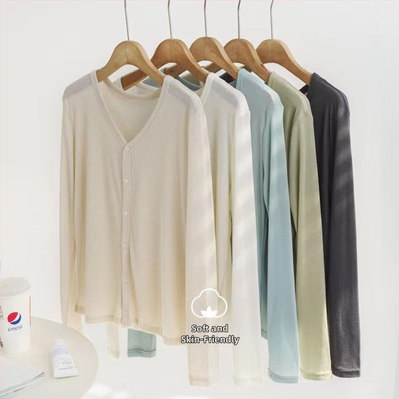 Moterų Lyocell saulės apsaugos kardiganas UPF50+ – laisvas kirpimas, ilgomis rankovėmis, plonas audinys, vasara 2025