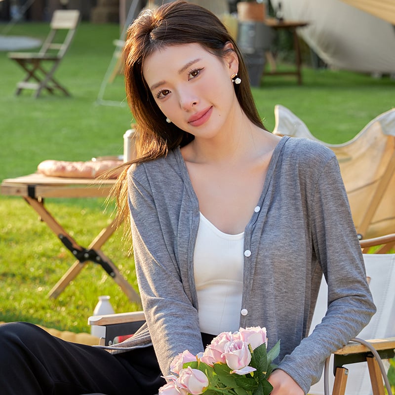 Moterų Lyocell saulės apsaugos kardiganas UPF50+ – laisvas kirpimas, ilgomis rankovėmis, plonas audinys, vasara 2025