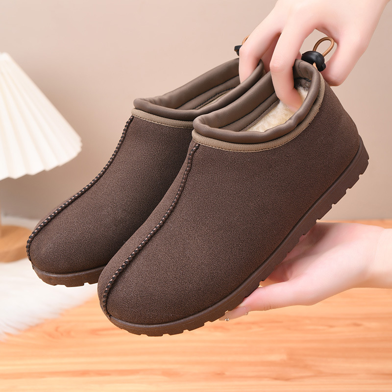 Pantofi de damă slip-on din bumbac, căptușeală fleece, partea superioară velur, talpă din cauciuc – mențin căldura