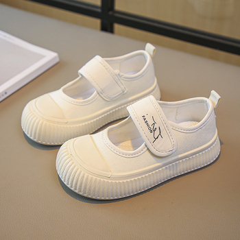 Uniszex gyerek vászoncipő koreai stílusban, alacsony felső rész, EVA felsőrész, lélegző, Velcro-zárás, gumí talp – tavasz–nyár–ősz