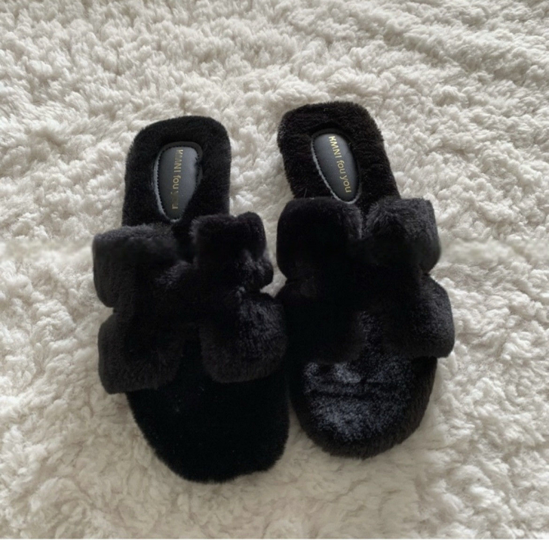 Sieviešu pūkainas čības ar bieza zole, franču stila, augšējais materiāls: mākslīgais pūkas audums, iekšdaļa: īss mākslīgais pūkas audums, zole: gumija, izlaidums: 2025. gada rudens, piemērotas ziemai un pavasarim