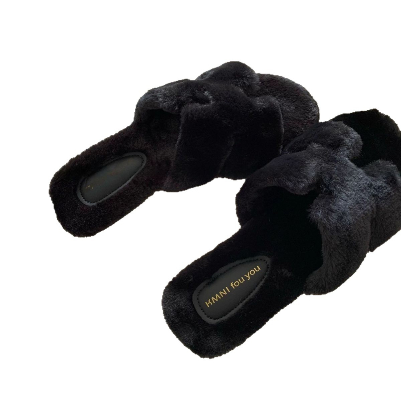 Sieviešu pūkainas čības ar bieza zole, franču stila, augšējais materiāls: mākslīgais pūkas audums, iekšdaļa: īss mākslīgais pūkas audums, zole: gumija, izlaidums: 2025. gada rudens, piemērotas ziemai un pavasarim