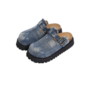 Casual slip-on obuće s platnenim gornjim dijelom, podstavljena umjetnom kožom, gumena potplat, debljina potplata 3-5 cm, ravna peta