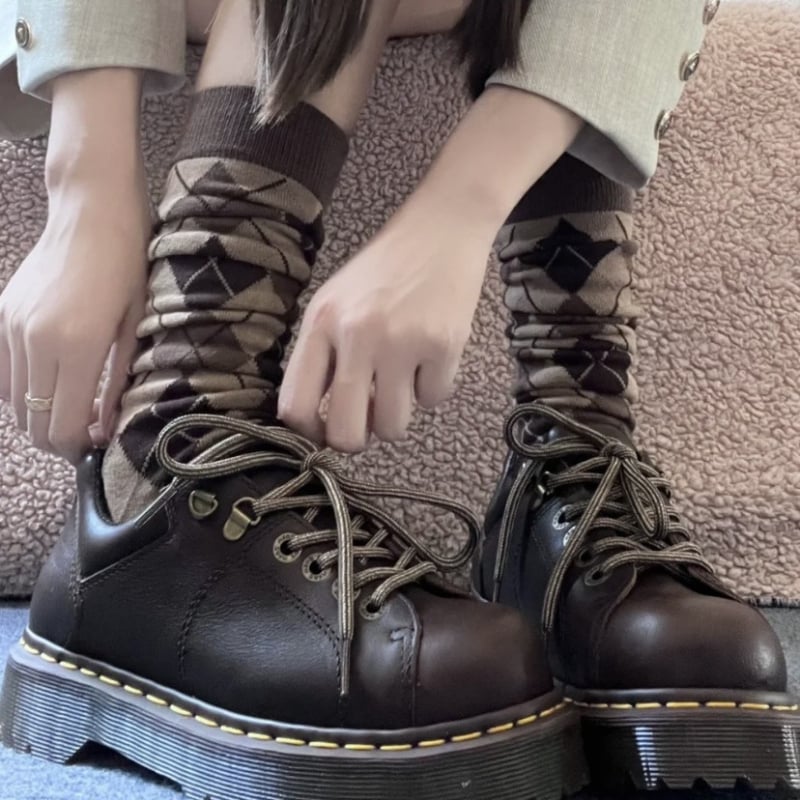 Pantofi unisex cu platformă, vârf rotund, piele de vită pe partea superioară, talpă din cauciuc, toc muffin