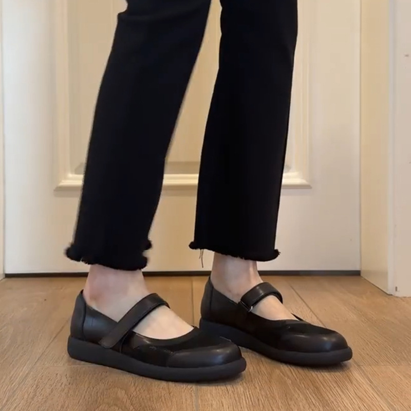 Mary Jane cipele, retro stil, okrugla špička, Velcro kopča, niski pet 1-3 cm