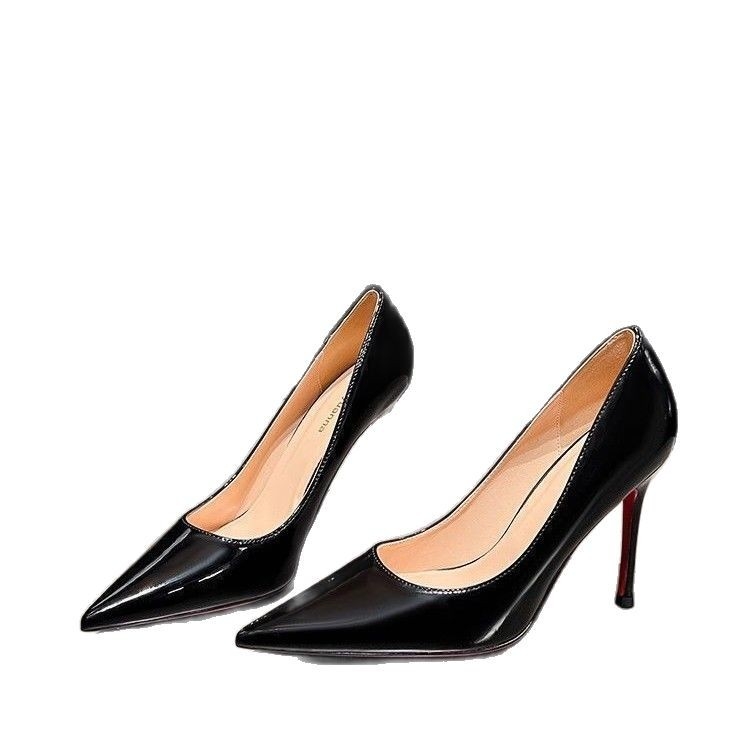 Elegantiški aukštakulniai su smailiu pirštu, plonas kulnas, PU viršus, guminė padas, lateksinis įdėklas (Pavasaris 2025)