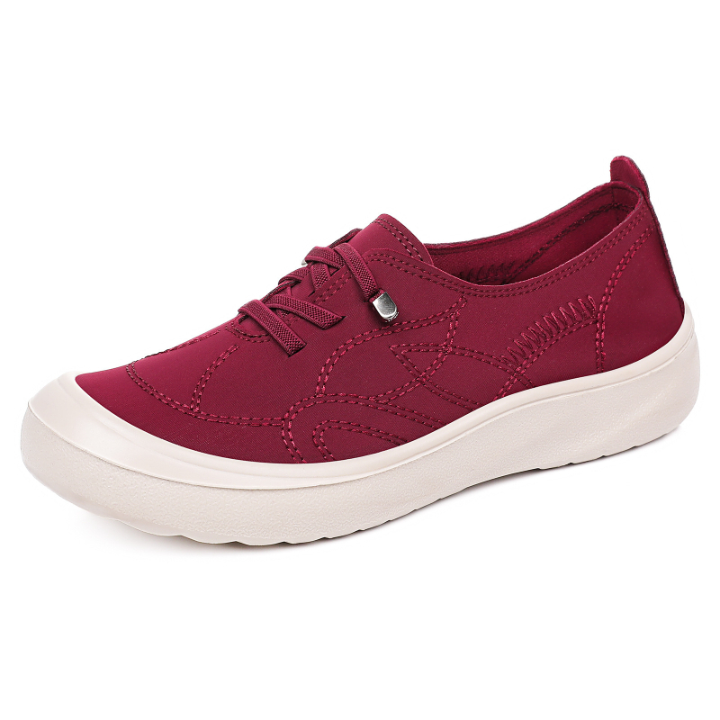 Női vastag talpú slip-on loaferek - Szövött felsőrész, PU talp, injektált formázású cipő, könnyű és lélegző