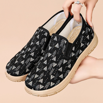 Pantofi casual femei - partea superioară textilă, vârf rotund, închidere cu șiret în față, talpă PVC, branț textil