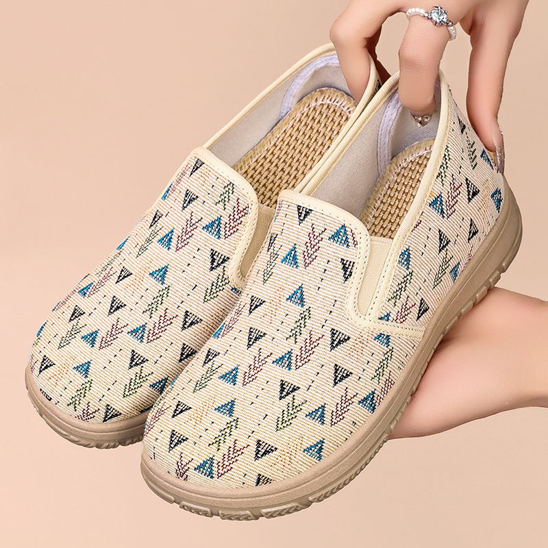 Pantofi casual femei - partea superioară textilă, vârf rotund, închidere cu șiret în față, talpă PVC, branț textil