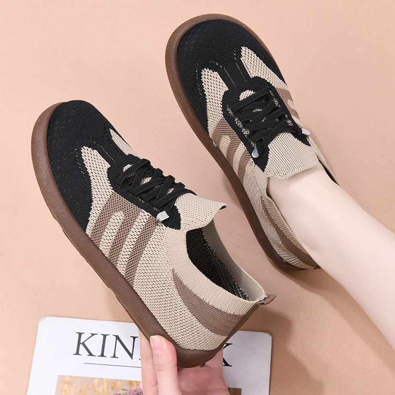 Ženske tenisice od platna Slip-On, niski vrh, prozračni gornji dio, protuklizna PVC potplata, injekcijski oblikovana potplata, zatvaranje elastičnom trakom, proljeće 2025