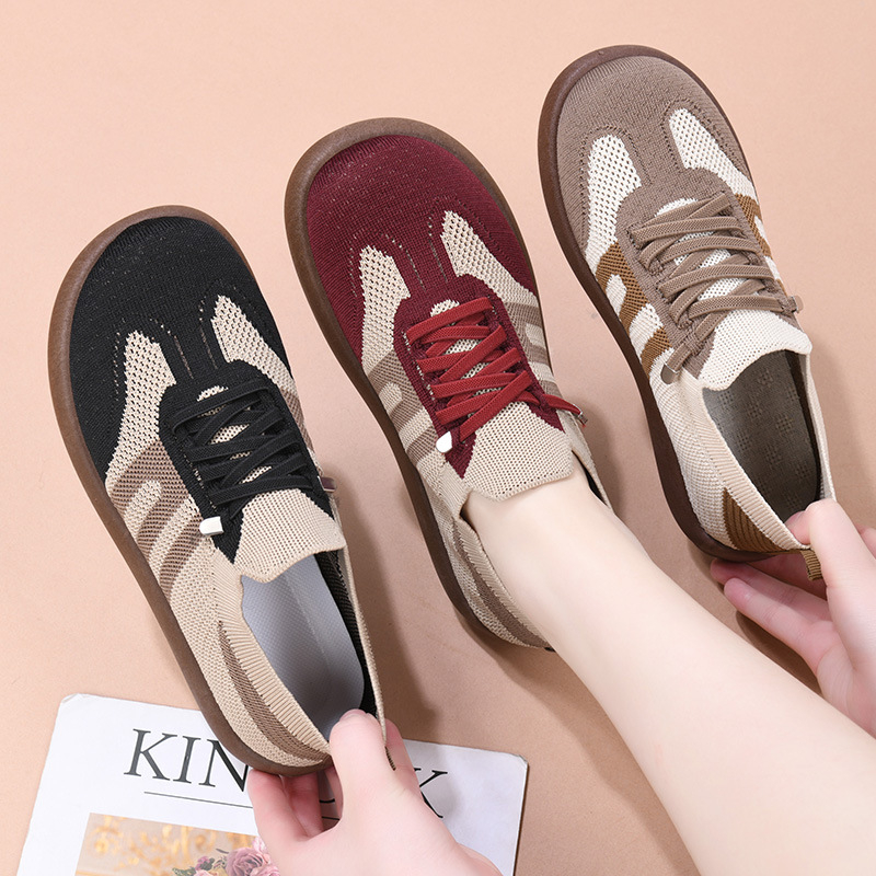 Ženske tenisice od platna Slip-On, niski vrh, prozračni gornji dio, protuklizna PVC potplata, injekcijski oblikovana potplata, zatvaranje elastičnom trakom, proljeće 2025