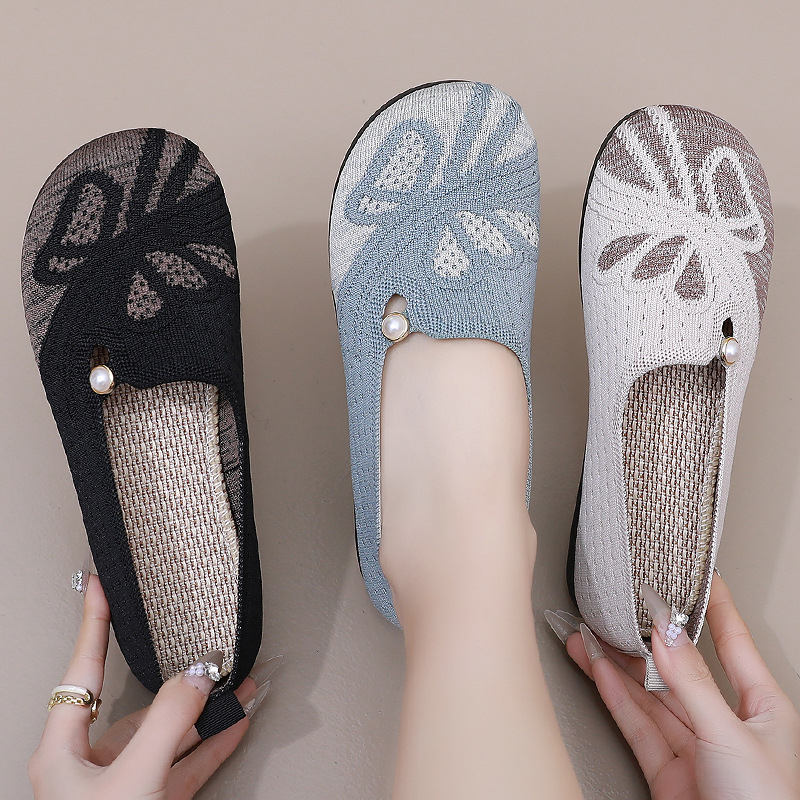 Női vászon slip-on cipő, mindennapi viseletre, légáteresztő, kerek orrú, alacsony profilú, puha PU talp