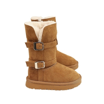 Djevojačke zimske gležnjače s plišanim podstavom, gornji dio od velura, gumeni potplat, zima 2025, uzrast 4–16 godina