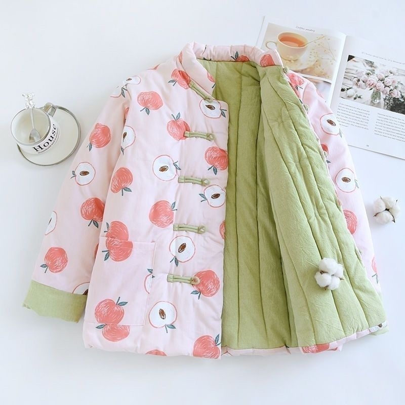 Šilko-pamuko audinio paltas su geometriniu raštu, apvalus kaklas, ilgos rankovės, stores audinys, vienos eilės sagos