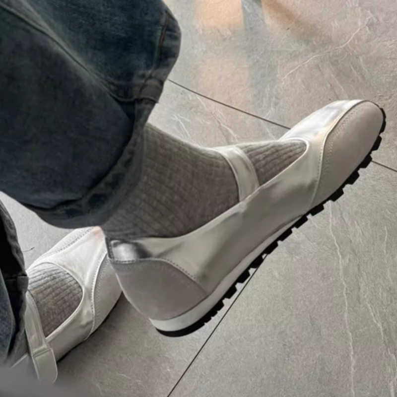 Női Mary Jane cipő, koreai stílus, négyszögletes orr, felső rész mikro szálas bőr, Velcro-zárás
