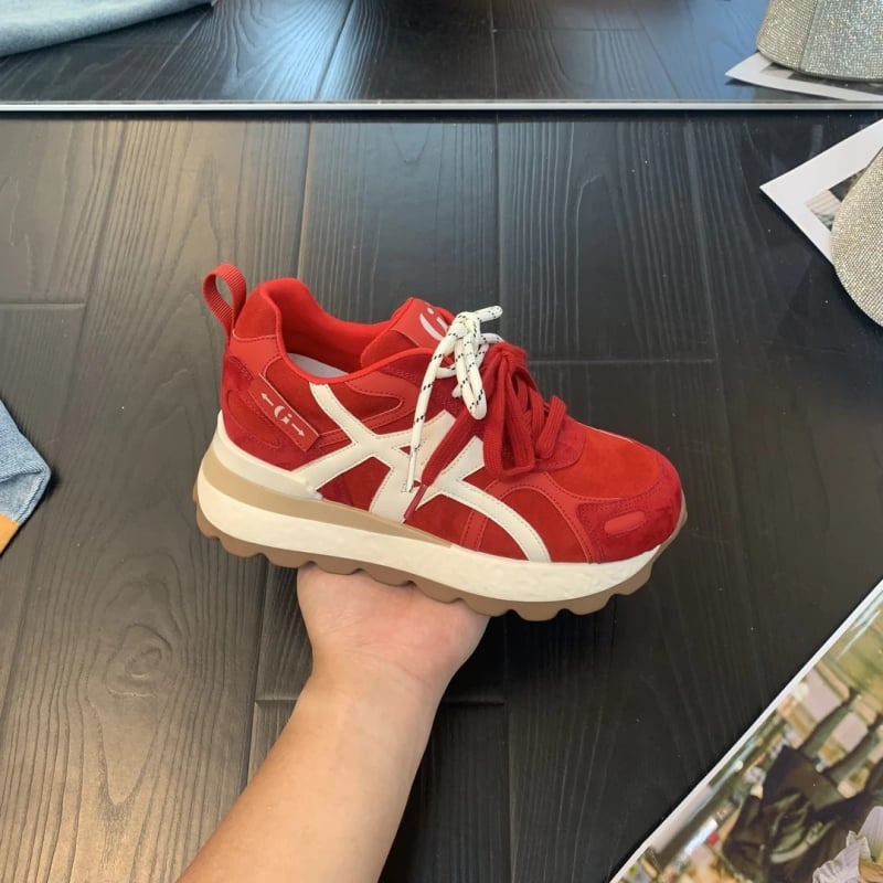Dexun női Forrest Gump-stílusú tornacipő 8 cm rejtett magasságnöveléssel, retro stílusú cipő, gumírozott talp, fűzőkkel, 2025-ös kiadás