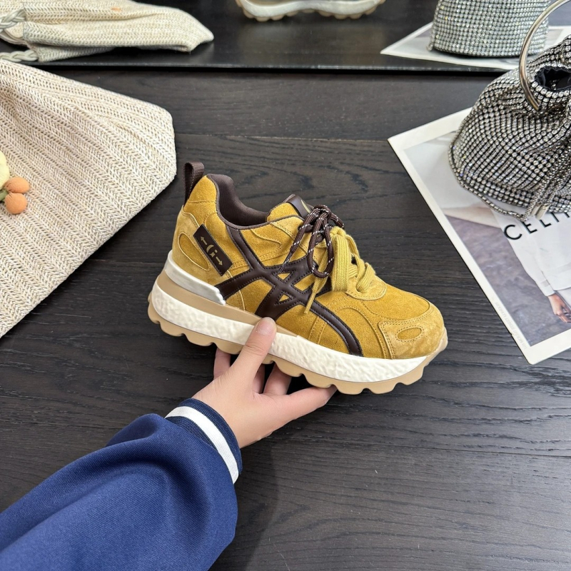 Dexun női Forrest Gump-stílusú tornacipő 8 cm rejtett magasságnöveléssel, retro stílusú cipő, gumírozott talp, fűzőkkel, 2025-ös kiadás
