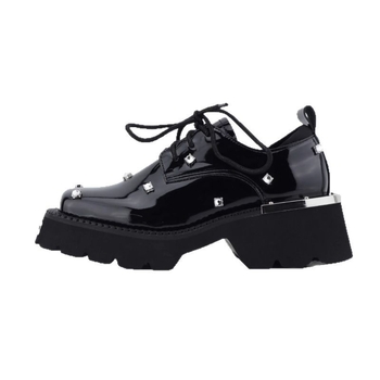 Γυναικεία παπούτσια από μικροϊφίβερ, με στρογγυλό δάκτυλο, 3–5 cm φαρδύ τακούνι, με κορδόνια