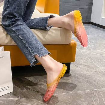 Baotou ženske papuče s protivkliznim dnom, plastični gornji dio, PVC đon, gradijentni uzorak, injekcijsko oblikovanje đona