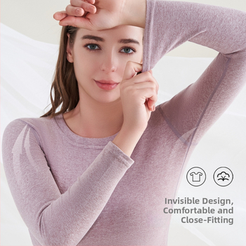 Unisex Θερμικό Σετ Εσωρούχων - Μαλλί & Mulberry Μετάξι, Παχύτητα 251–300 g/m2, Φλίς-Επένδυση, Διπλό Στρώμα, Κολάρο crewneck, Μακρυμάνικος Top + Παντελόνια