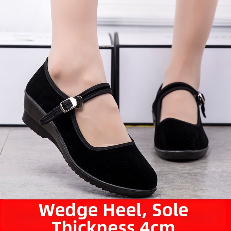 Moteriški rankų darbo audiniai batai su zomšos viršutine dalimi, plokščiu kulnu, sagtimi užsegami, kvėpuojantys kasdieniame nešiojimui