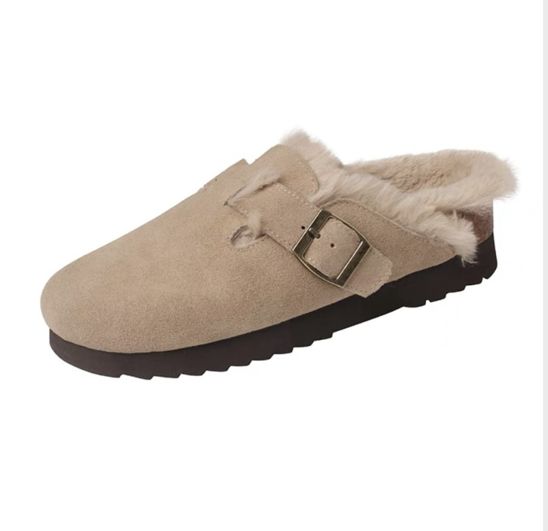 Ženske slip-on loaferice s plišastom unutarnjom, gornji dio od prave kože, debela gumena potplat, retro dizajn