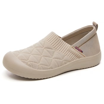 Női slip-on cipő, felsőrész: flying weaving, PU talp, légáteresztő, alacsony sarkú