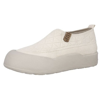 Naiste slip-on igapäevased kingad – ümmargune varvas, tekstiilpealne, polüuretaanist tald, madal lame konts, õhku läbi laskvad